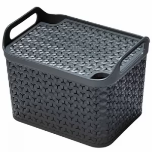 image of Strata Urban Store Basket with Lid 14 Litre, Charcoal