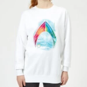 Image of Aquaman Mera Beach Symbol Womens Sweatshirt - White - 3XL