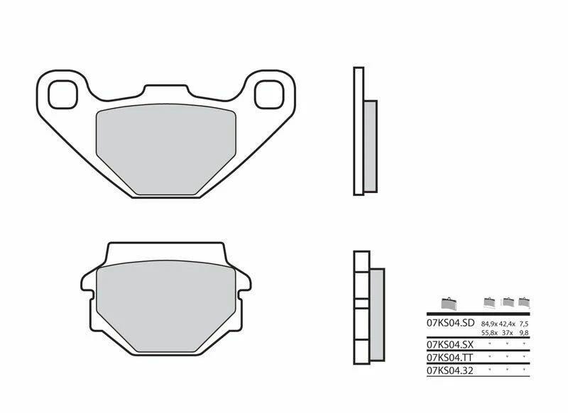 Image of Brembo S.p.A. Street Carbon Ceramic Brake pads - 07KS0432