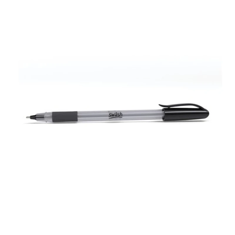Image of Swash Swash Premium Triangular Medium Tip Ballpoint Pens Black Plus 3 FREE Purple Ballpoint Pens (Pack 40+3 FREE) - BBT40BK BBT40BK