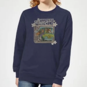 Image of Scooby Doo Mystery Machine Psychedelic Womens Sweatshirt - Navy - L