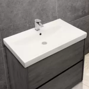 Image of Thick-Edge 5409 Ceramic 80.5cm Inset Basin with Scooped Full Bowl