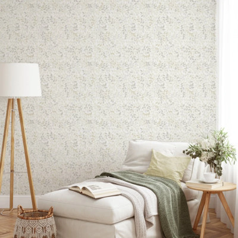 Image of Gentle Leaf Cream Muriva Wallpaper