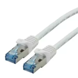 Image of Roline Shielded Cat6a Cable Assembly 5m, LSZH, White, Male RJ45