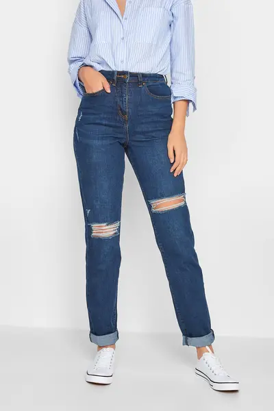 image of Long Tall Sally Tall Mom Jeans Blue