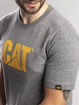 Image of Caterpillar CAT Workwear Trademark Logo T-Shirt - Grey Size M Men