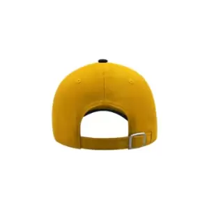 Image of Atlantis Liberty Sandwich Heavy Brush Cotton 6 Panel Cap (Pack Of 2) (One Size) (Yellow/Navy)