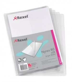 Image of Rexel Nyrex Single Wallet with Pocket A4 Clear 12181 (PK25)