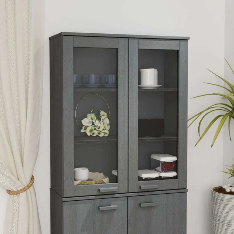 Image of VIDAXL Top for Highboard hamar Dark Grey 85x35x100cm Solid Wood Pine Vidaxl 8720286818527