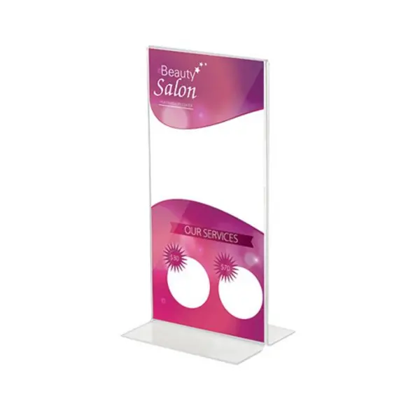 image of Deflecto Announce Stand Up Sign Holder 1/3 A4 DF45101 DF45101