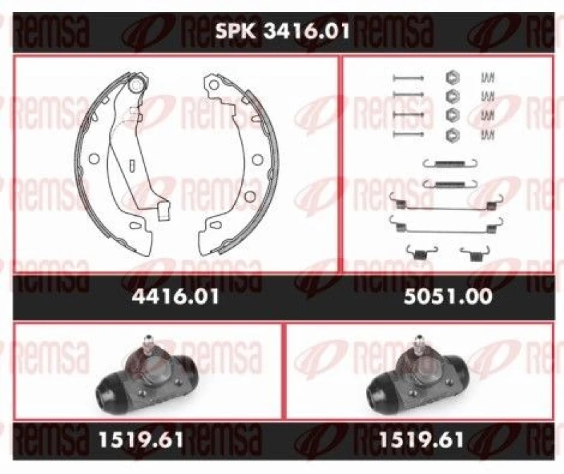Image of REMSA Drum brake kit REMSA SPK 3416.01