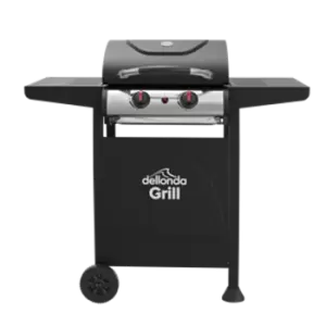Image of Dellonda 2 Burner Gas Bbq Grill With Ignition & Thermometer - Black/Stainless St