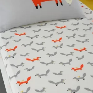 Image of Cosatto Mister Fox 100% Cotton Fitted Sheet Twin Pack Grey