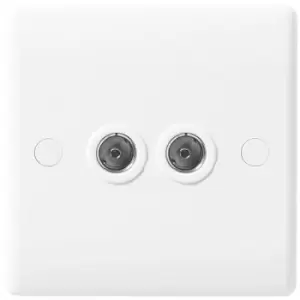 Image of BG Nexus White 2 Gang Coaxel TV Socket - 861
