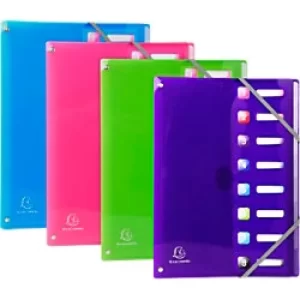 Image of Iderama Multipart File Harmonika PP A4, 8 Sections, Assorted, Pack of 8