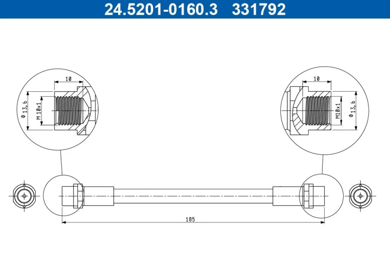 Image of Brake hose ATE 24.5201-0160.3