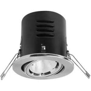 image of Megaman 8W Integrated Fire Rated Downlight VERSOFIT Tilt - Cool White (Satin Chrome Finish)