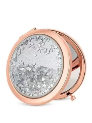 Image of Mood Rose gold crystal shaker compact mirror