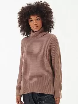 Image of Barbour International Boulevard Knitted Jumper - Brown, Size 10, Women