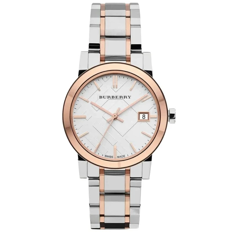 Image of Burberry Burberry BU9105 Two Tone Stainless Steel Womens Watch silver silver