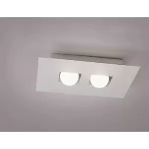 Image of Cocoon 2-bulb G9 ceiling light, silver / frosted white glass