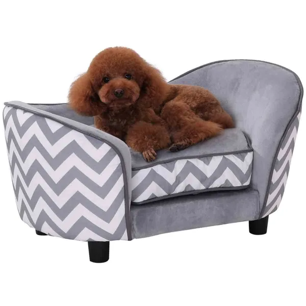 Image of PawHut Dog Sofa for XS Dogs with Removable Cushion - Grey