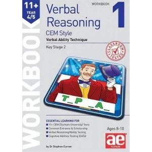 Image of 11+ Verbal Reasoning Year 4/5 CEM Style Workbook 1 Verbal Ability Technique Paperback / softback 2019
