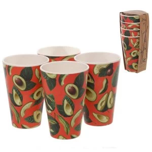 image of Bamboo Composite Avocado Reusable Cup Set of 4