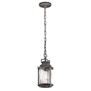 image of 1 Light Small Outdoor Ceiling Chain Lantern Zinc IP44, E27