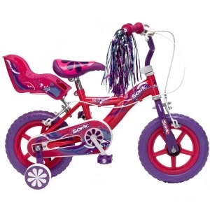 image of Robert Dyas Sonic Glitz 12" Wheel Girls Bicycle Single Speed with Stabilisers