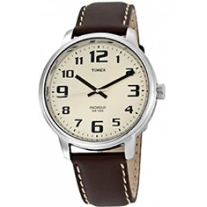 image of Timex Original T28201 PF Mens Analog Quartz Watch with Brown Leather Strap