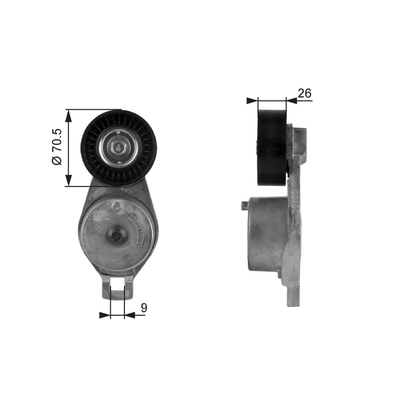 Image of GATES Tensioner pulley GATES T38185