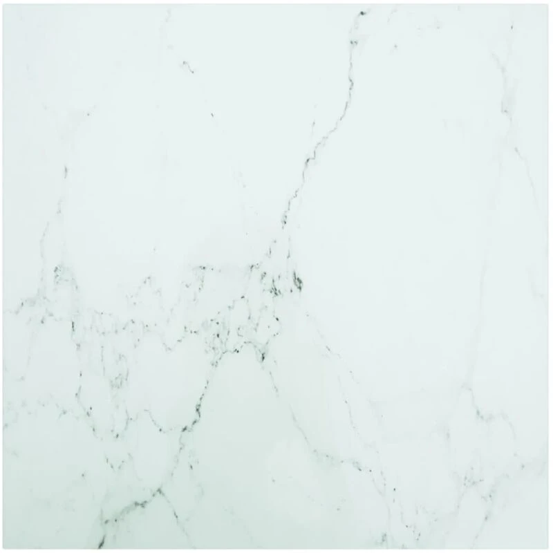 Image of VIDAXL Table Top White 70x70cm 6mm Tempered Glass with Marble Design Vidaxl 8720286055885