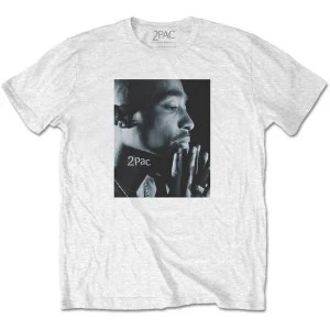 Tupac - Changes Side Photo Mens Large T-Shirt - White