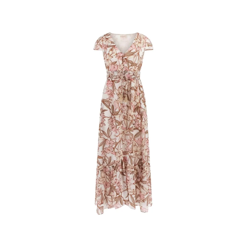 Image of Guess Womens v-neck maxi dress Guess Destiny Rose Female L