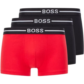 Image of Hugo Boss 3 Pack Organic Trunks Black/Red/Black Size L Men