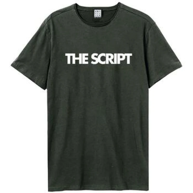 Image of Amplified Amplified Men Satellites The Script T-Shirt in Charcoal Size: X-Small Charcoal XS Male 5063652563588