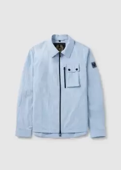 image of Belstaff Mens Rail Overshirt In Sky Blue