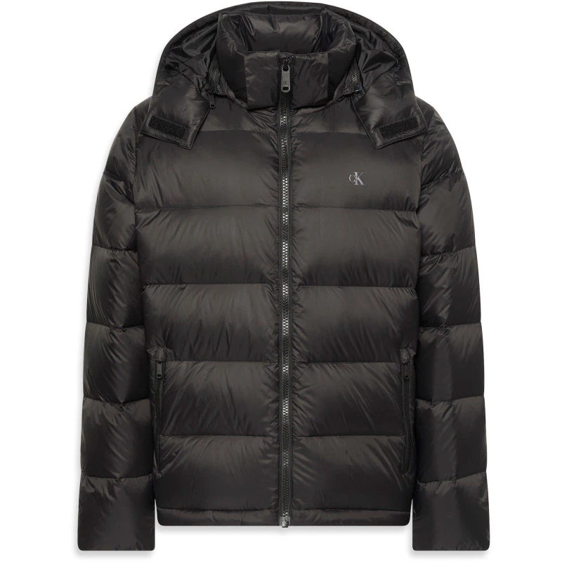 Image of Calvin Klein Hooded Padded Jacket Black Men S;L