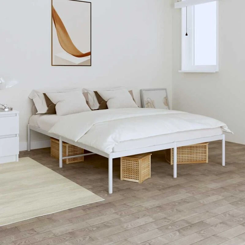 Image of VIDAXL Metal Bed Frame without Mattress White 140x200cm Vidaxl 8720845721565
