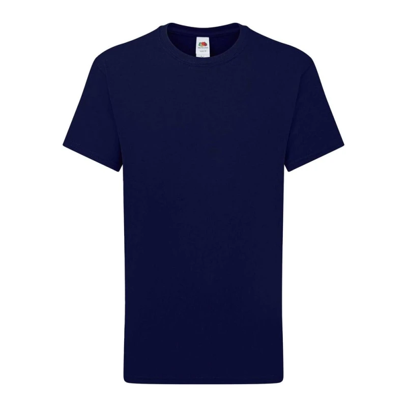 Image of Fruit of the Loom Iconic 195 T-Shirt in Mid Navy Size: 12-13 Years Mid Navy Unisex 12-13 Years