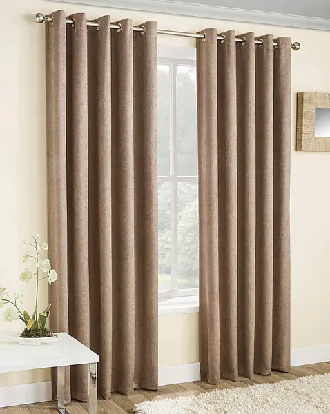 Image of JD Williams Vogue Light Filtering Eyelet Curtain Latte 167 x 229cm YK67838