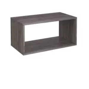 image of Flux modular storage double wooden cubby unit - grey oak