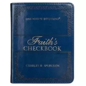 Image of Lux-Leather Blue - Faith's Checkbook - One Minute by Charles Spurgeon