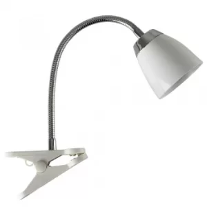 image of Modern Clip On Desk Lamp in White