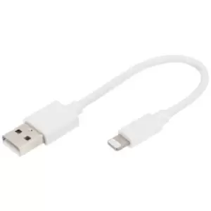 Image of Digitus Cell phone, Apple iPad/iPhone/iPod, PC, Laptop Charging cable [1x USB-A - 1x Lightning] 0.1 m USB type A, Apple Lightning
