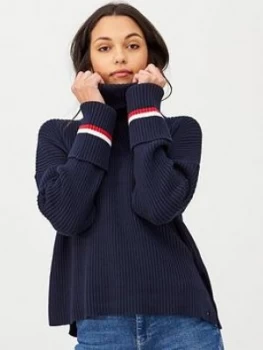 image of Tommy Hilfiger Hasel Roll Neck Jumper - Navy