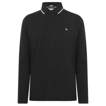 image of Jack Wills Birchgrove Long Sleeves Polo Shirt - Black