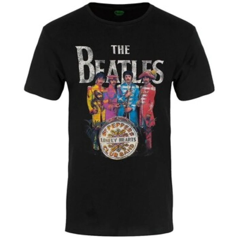 Image of The Beatles The Beatles Men Sgt Pepper T-Shirt in Black Size: large Black L Male 5063238322653
