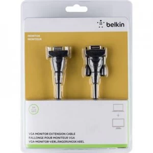 Image of Belkin VGA Cable extension 3m gold plated connectors, screwable Black [1x VGA plug - 1x VGA socket]